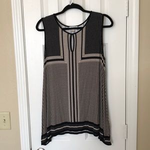 Black and Cream dressy tank top